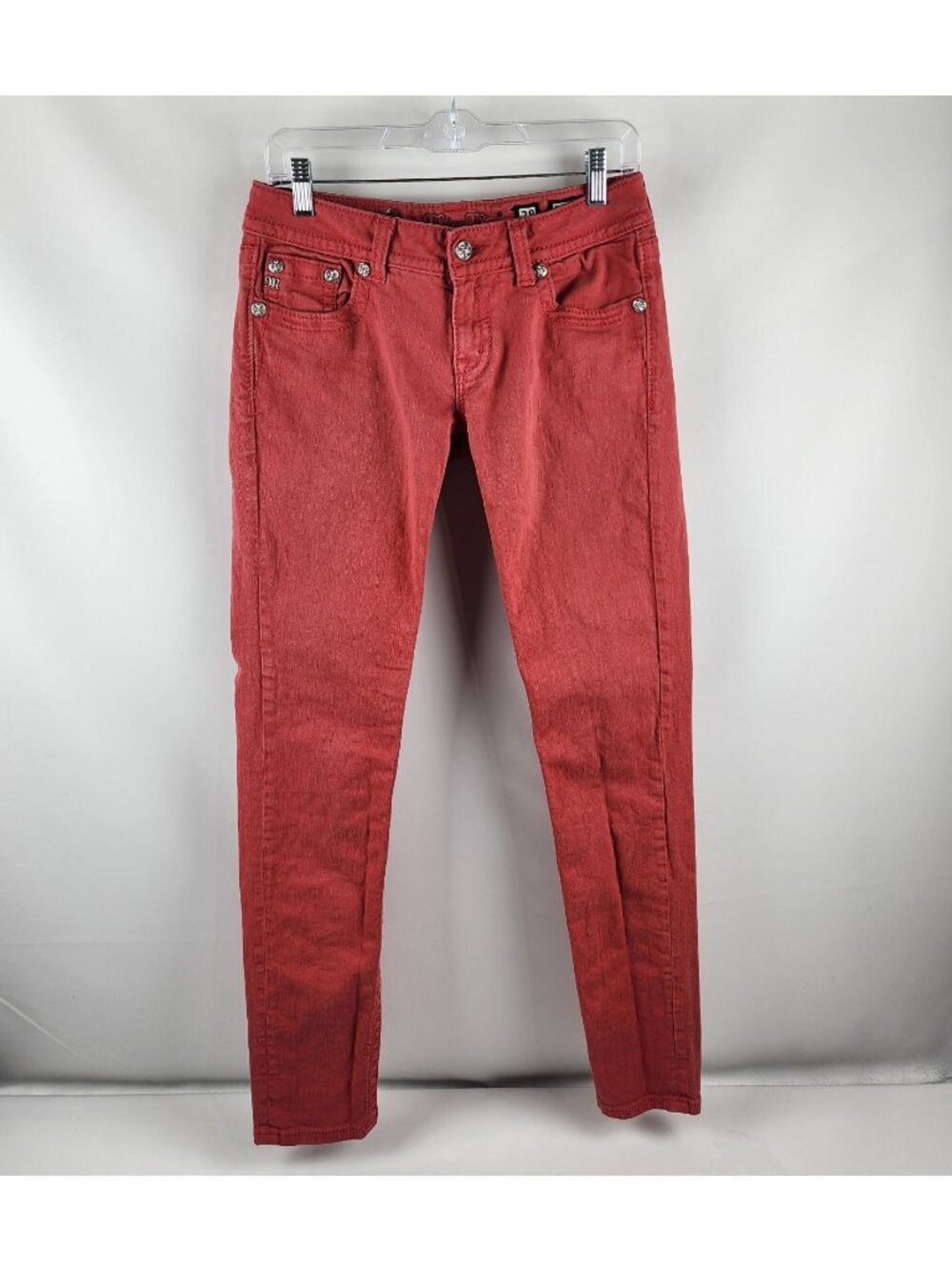 Miss Me Jeans Womens Red 28x32 Embellished Skinny Leg Denim JP563653